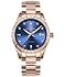 LOREO Carnival Womens Diamond Automatic Mechanical Sapphire Glass Rose Gold Stainless Steel Waterproof Ladys Elegant Blue Watch Full Rose Gold with Blue dial