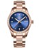 LOREO Carnival Womens Diamond Automatic Mechanical Sapphire Glass Rose Gold Stainless Steel Waterproof Ladys Elegant Blue Watch Full Rose Gold with Blue dial