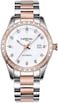 LOREO Womens Diamond Automatic Mechanical Rose Gold Stainless Steel Sapphire Waterproof Ladys Elegant Blue Watch White dialNO2