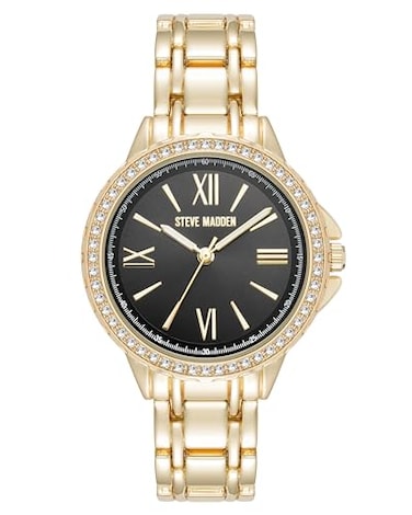 Steve Madden Womens Genuine Crystal Accented Bracelet Watch