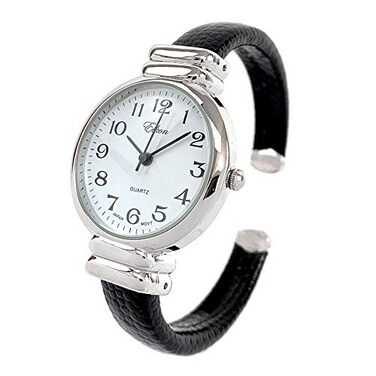 FTW Black Snake Style Band Slim Case Eikon Womens Bangle Cuff Watch