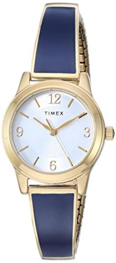Timex Womens TW2R985009J Stretch Bangle 25mm Analog Display Analog Quartz Blue Watch