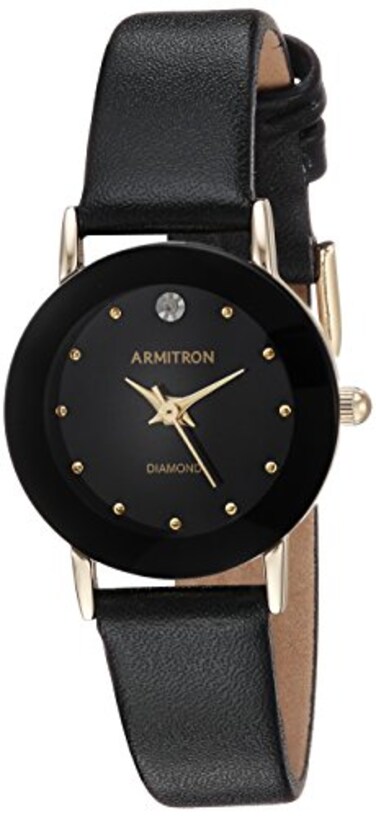 Armitron Womens 752447 DiamondAccented Leather Strap Watch