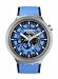 Swatch Big Bold Irony Lacquered Unisex Watch Casual Polymer Blue Automatic Waterproof Azure Blue Daze