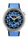 Swatch Big Bold Irony Lacquered Unisex Watch Casual Polymer Blue Automatic Waterproof Azure Blue Daze