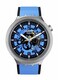 Swatch Big Bold Irony Lacquered Unisex Watch Casual Polymer Blue Automatic Waterproof Azure Blue Daze
