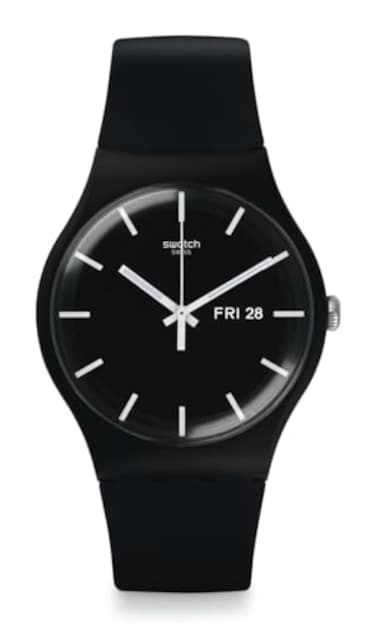 Swatch New Gent Biosourced Unisex Watch Casual Plastic Black Quartz Waterproof Mono Black