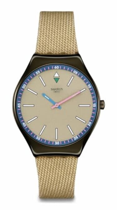 Swatch Skin Irony Unisex Watch Casual Polymer Beige Quartz Waterproof Sunbaked Sandstone
