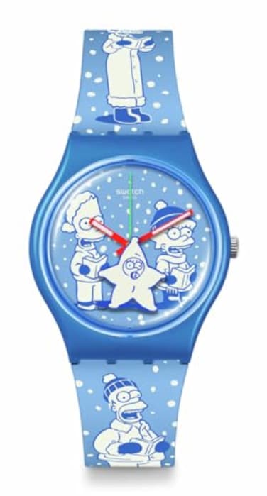 Swatch Gent Biosourced Unisex Watch Casual Polymer Blue Quartz Waterproof Tidings of Joy