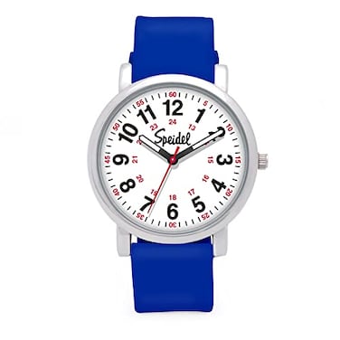 Speidel Original Scrub Watch Water Resistant 38mm Case 12Hour Dial Easy Read Unisex Silicone Band Royal Blue