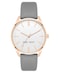 Nine West Womens NW1994RGGY Rose GoldTone and Grey Strap Watch