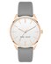 Nine West Womens NW1994RGGY Rose GoldTone and Grey Strap Watch
