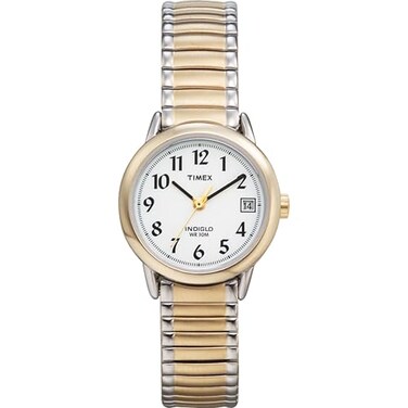Timex Womens Easy Reader 25mm Watch TwoTone Case White Dial with ExtraLong TwoTone Expansion Band
