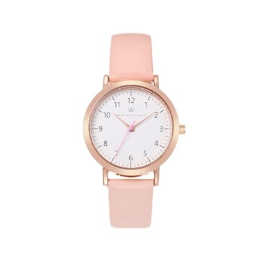 Wristology Mini Easy Change Band Numbers Watch Interchangeable Genuine Leather Strap Read Petite Small Size Analog Nurse Watch with Second Hand for Women Men Nurses Teachers OM086