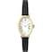 Timex Womens Cavatina 19mm Watch Black Strap White Dial GoldTone Case