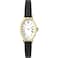 Timex Womens Cavatina 19mm Watch Black Strap White Dial GoldTone Case