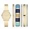 Folio Womens ThreeHand GoldTone Alloy Watch Gift Set
