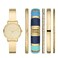 Folio Womens ThreeHand GoldTone Alloy Watch Gift Set