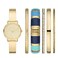 Folio Womens ThreeHand GoldTone Alloy Watch Gift Set