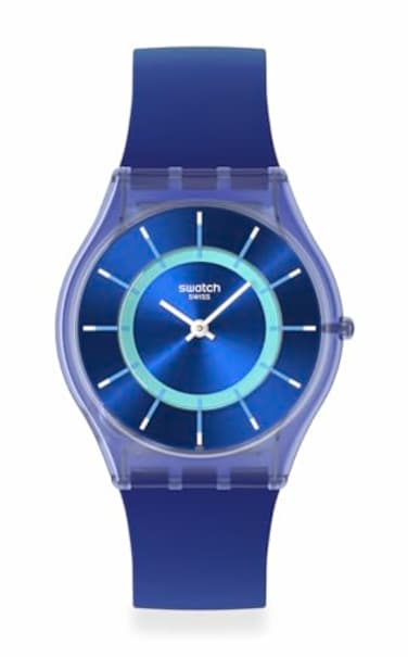 Swatch Skin Classic Biosourced Unisex Watch Casual Polymer Blue Quartz Waterproof Jammy Grape Dream