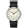Timex Unisex Weekender 38mm Watch SilverTone Case Cream Dial with Black Fabric SlipThru Strap