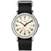 Timex Unisex Weekender 38mm Watch SilverTone Case Cream Dial with Black Fabric SlipThru Strap