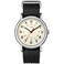 Timex Unisex Weekender 38mm Watch SilverTone Case Cream Dial with Black Fabric SlipThru Strap
