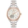 Bulova Ladies Sutton TwoTone Rose Gold 3Hand Automatic Open Aperture and White MotherofPearl Dial with Diamonds Style 98P170