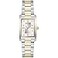 Bulova Ladies Classic Diamond TwoTone Stainless Steel 3Hand Quartz Watch Rectangle Silver Dial Style 98P205