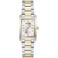 Bulova Ladies Classic Diamond TwoTone Stainless Steel 3Hand Quartz Watch Rectangle Silver Dial Style 98P205