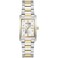 Bulova Ladies Classic Diamond TwoTone Stainless Steel 3Hand Quartz Watch Rectangle Silver Dial Style 98P205