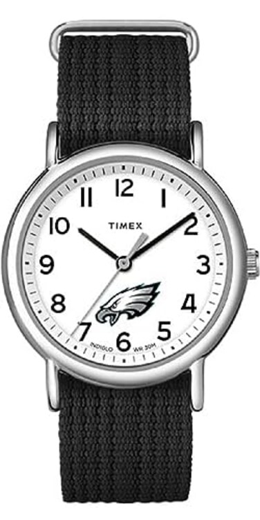 Timex Unisex Weekender 38mm Watch Philadelphia Eagles with SlipThru Single Layer Strap