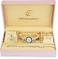 BELLOS Gift Set Womens Watch Silver Jewelry set NecklaceRing Earrings Band