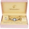 BELLOS Gift Set Womens Watch Silver Jewelry set NecklaceRing Earrings Band