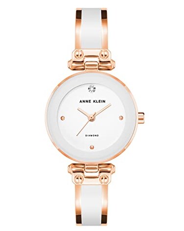 Anne Klein Womens Genuine Diamond Dial Bangle Watch