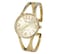 Blekon Collections Analog Quartz Womens Elegant 33mm Case Casual Metal Cuff Bangle Watch Gold