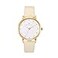 Wristology Maxi Easy Change Band Womens Gold Watch Crystal Beige Genuine Leather Interchangeable Strap Large Easy to Read with Second Hand for Men Nurses Teachers OC010