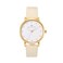 Wristology Maxi Easy Change Band Womens Gold Watch Crystal Beige Genuine Leather Interchangeable Strap Large Easy to Read with Second Hand for Men Nurses Teachers OC010