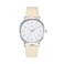 Wristology Easy Change Band Maxi Numbers Womens Nurse Watch with Second Hand in Silver Interchangeable Genuine Leather Beige Strap Large Read Analog Men Nurses Teachers OC046