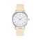 Wristology Easy Change Band Maxi Numbers Womens Nurse Watch with Second Hand in Silver Interchangeable Genuine Leather Beige Strap Large Read Analog Men Nurses Teachers OC046