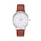 Wristology Easy Change Band Maxi Numbers Womens Nurse Watch with Second Hand in Silver Interchangeable Genuine Leather Brown Band Strap Large Easy Analog Men Nurses Teachers OC082