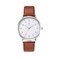 Wristology Easy Change Band Maxi Numbers Womens Nurse Watch with Second Hand in Silver Interchangeable Genuine Leather Brown Band Strap Large Easy Analog Men Nurses Teachers OC082