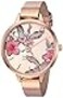 Nine West Womens Floral Dial Strap Watch