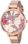 Nine West Womens Floral Dial Strap Watch