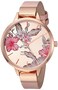 Nine West Womens Floral Dial Strap Watch