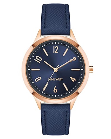 Nine West Womens Strap Watch NW2836Navy BlueRose Gold NW2836RGNV