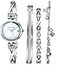 Anne Klein Womens Premium Crystal Accented SilverTone Watch and Bracelet Set