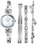 Anne Klein Womens Premium Crystal Accented SilverTone Watch and Bracelet Set