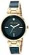 Anne Klein Womens AK2512NVGB DiamondAccented GoldTone and Navy Blue Marbleized Bangle Watch