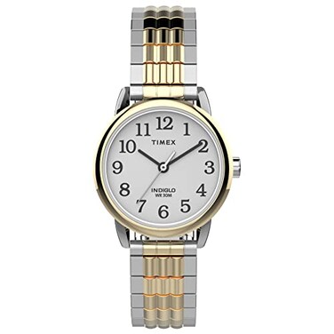 Timex Womens Easy Reader 25mm Perfect Fit Watch TwoTone Case White Dial with TwoTone Expansion Band